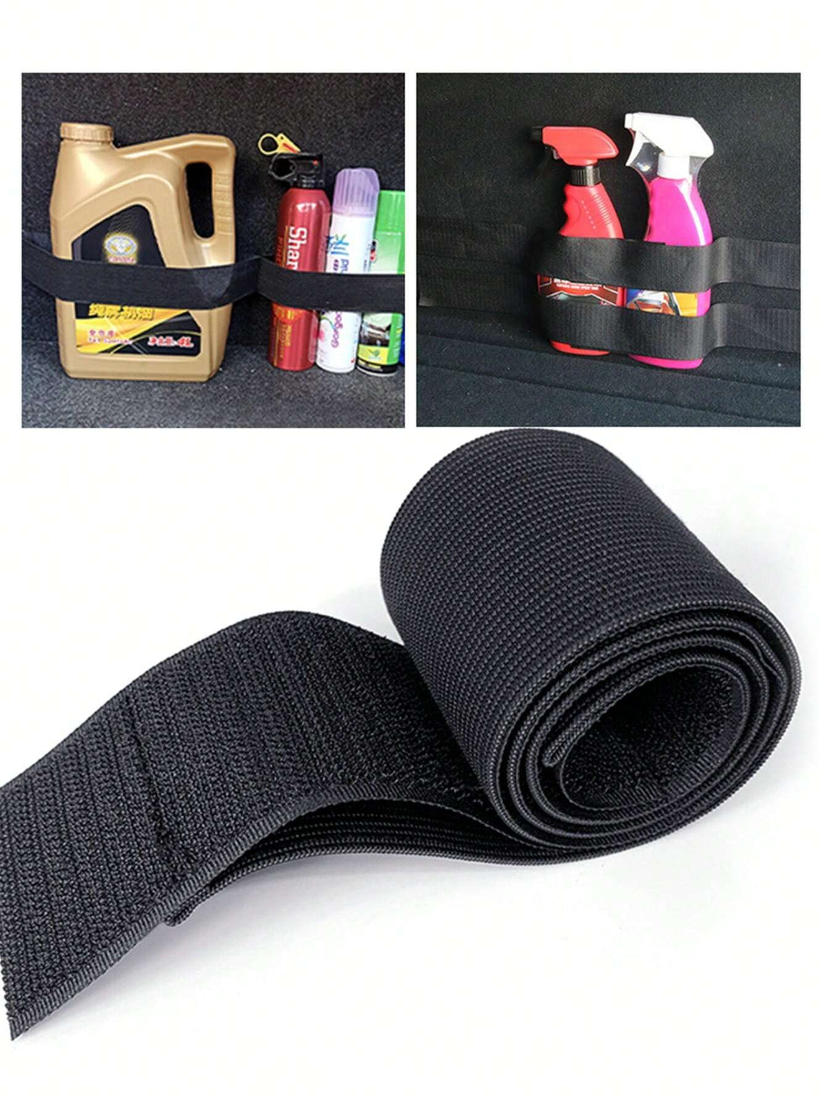 1pc Car Trunk Hook And Loop Storage Tie