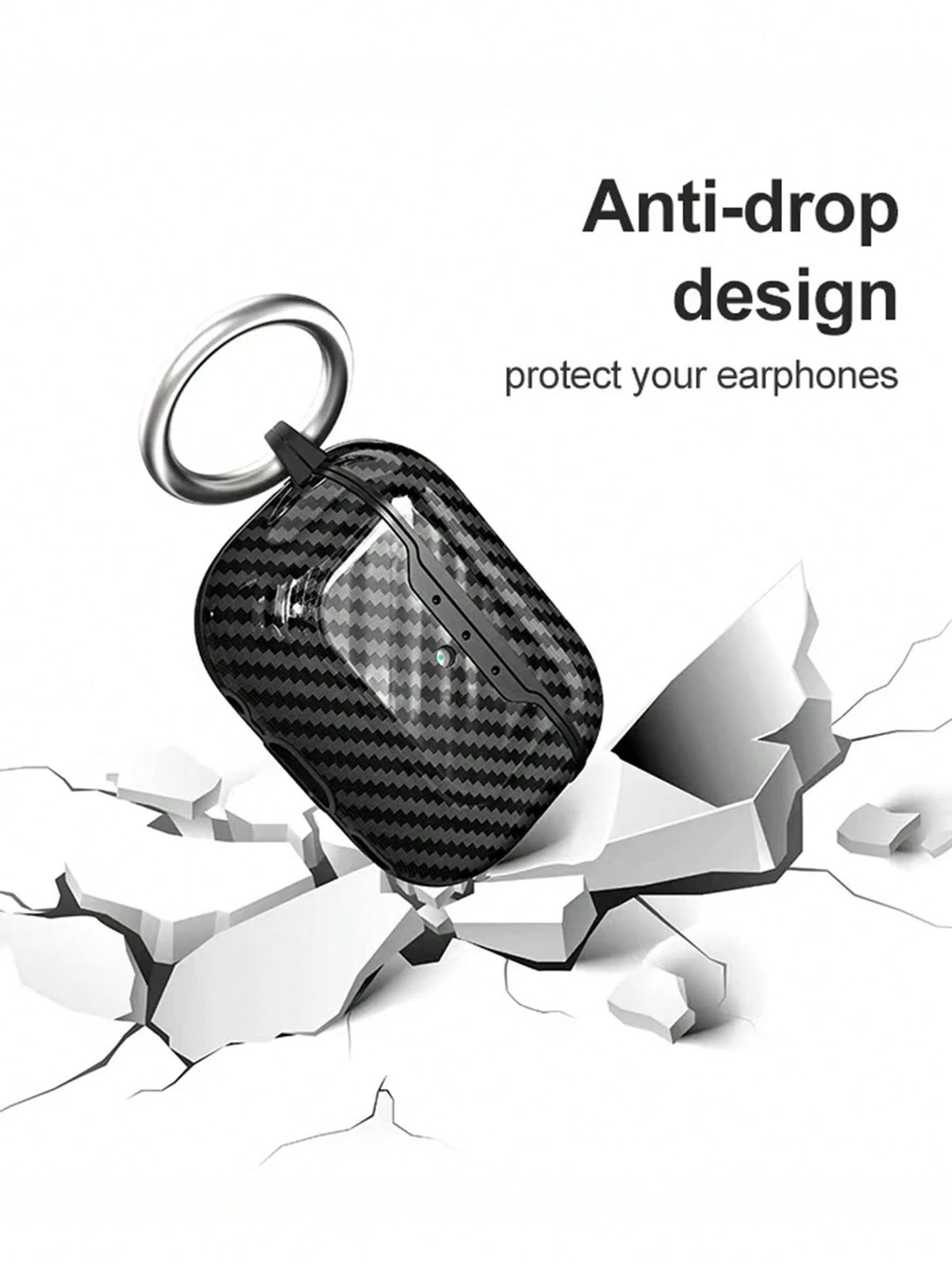 1pc Carbon Fiber Material Apple Earphone Protective Case, Compatible With Apple Earphones 2nd Gen Charging Case