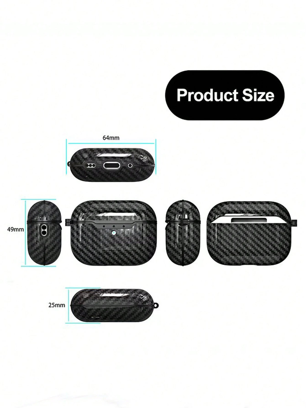 1pc Carbon Fiber Material Apple Earphone Protective Case, Compatible With Apple Earphones 2nd Gen Charging Case