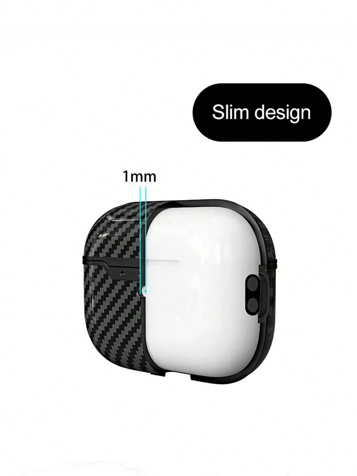 1pc Carbon Fiber Material Apple Earphone Protective Case, Compatible With Apple Earphones 2nd Gen Charging Case