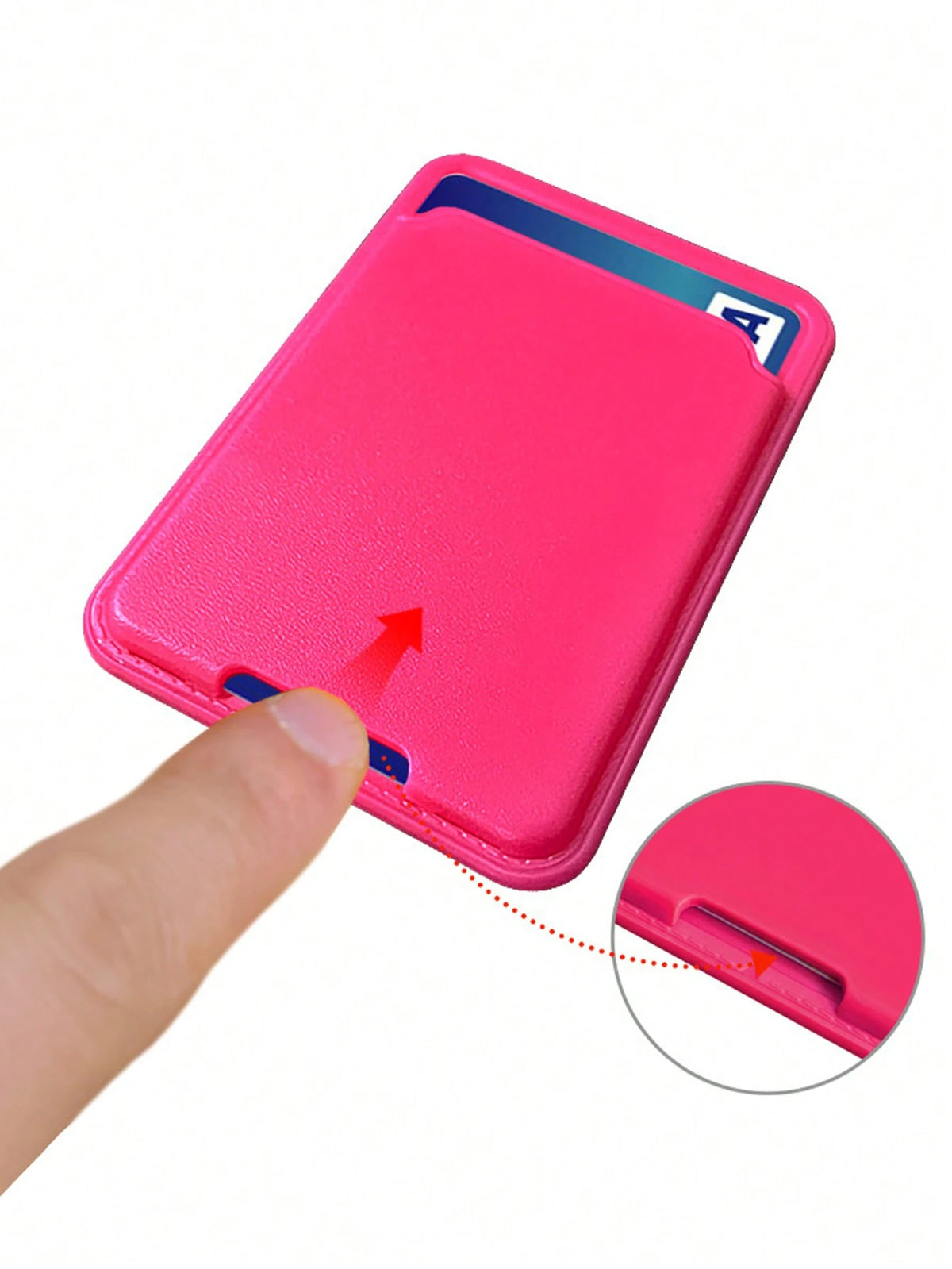 1pc Card Holder Back Cover Phone Case, Solid Color Leather Texture Independent Card Slot, For ID/Bank/Bus Card, Self-Adhesive Card Slot Design For Check ID Business Card, Gifts For Mother, Family, Fri