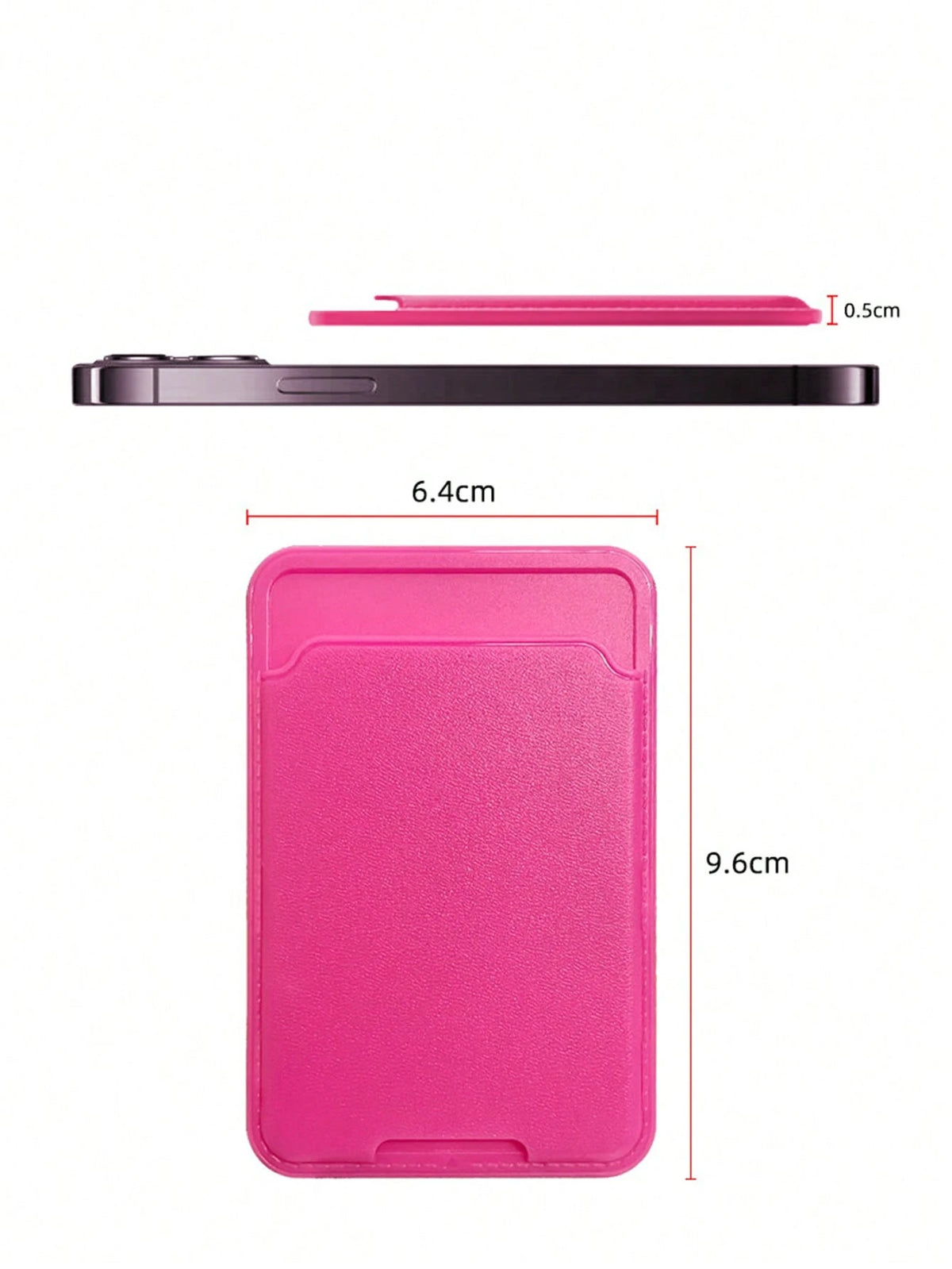 1pc Card Holder Back Cover Phone Case, Solid Color Leather Texture Independent Card Slot, For ID/Bank/Bus Card, Self-Adhesive Card Slot Design For Check ID Business Card, Gifts For Mother, Family, Fri