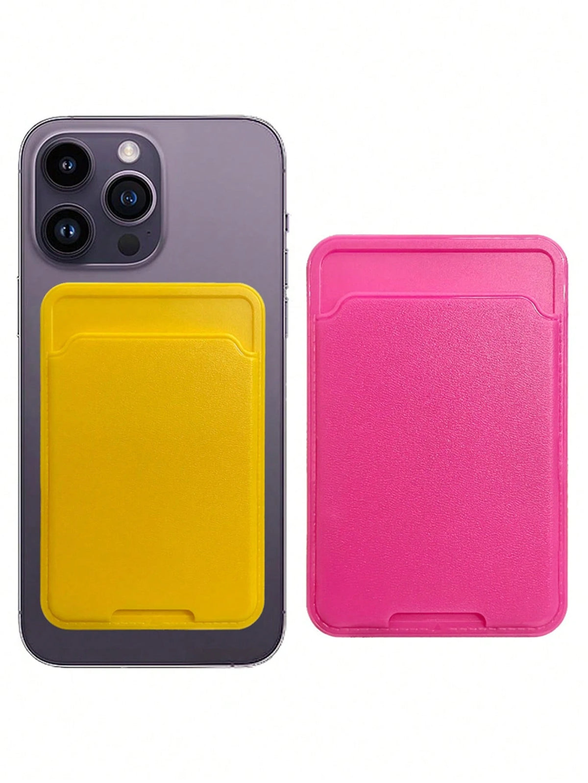 1pc Card Holder Back Cover Phone Case, Solid Color Leather Texture Independent Card Slot, For ID/Bank/Bus Card, Self-Adhesive Card Slot Design For Check ID Business Card, Gifts For Mother, Family, Fri