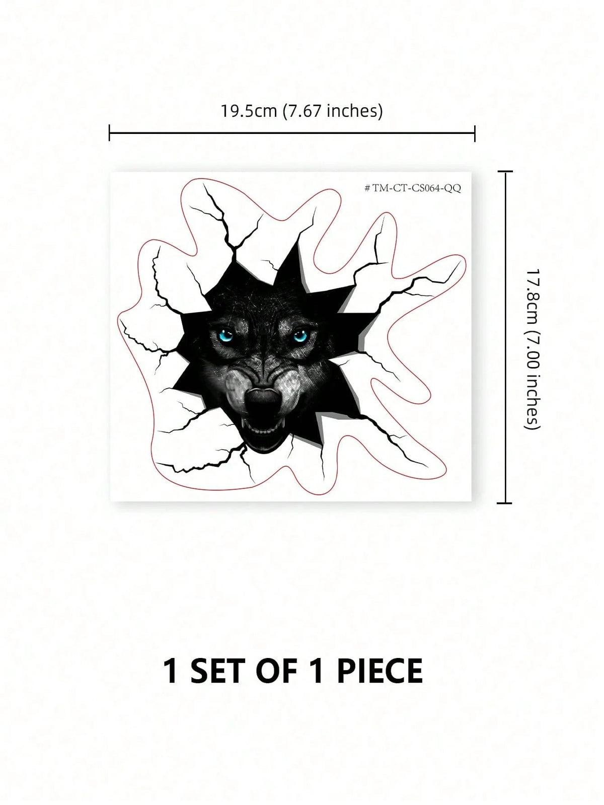 1pc Cool Wolf Pattern Car Sticker