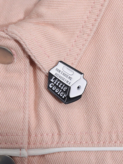 1pc Creative Black Milk Box Shaped Cartoon Brooch, Suitable For Men And Women Daily Wear