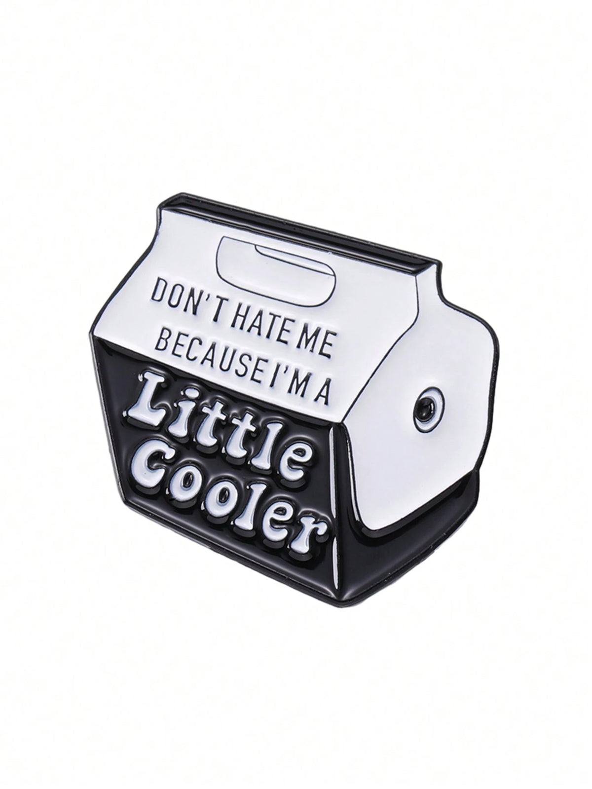 1pc Creative Black Milk Box Shaped Cartoon Brooch, Suitable For Men And Women Daily Wear