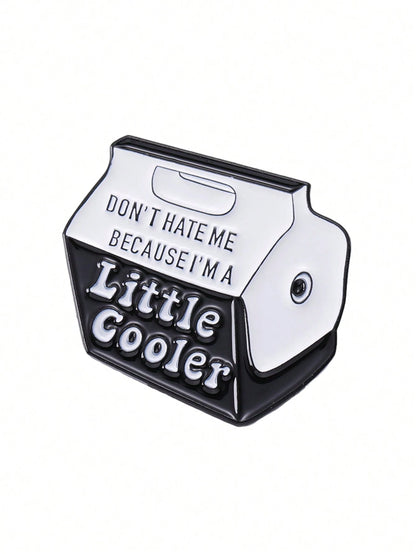 1pc Creative Black Milk Box Shaped Cartoon Brooch, Suitable For Men And Women Daily Wear