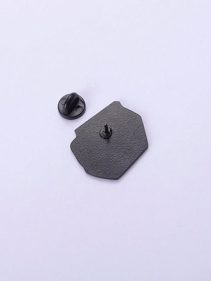 1pc Creative Black Milk Box Shaped Cartoon Brooch, Suitable For Men And Women Daily Wear