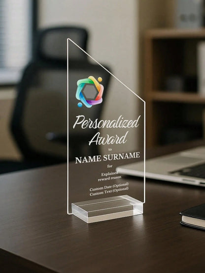 1pc Customized Acrylic Retirement Appreciation Plaque, Customize Logo And Text, Thank You Gift For Boss, Manager, Teacher, Colleague, Appreciation Trophy, Recognition Award