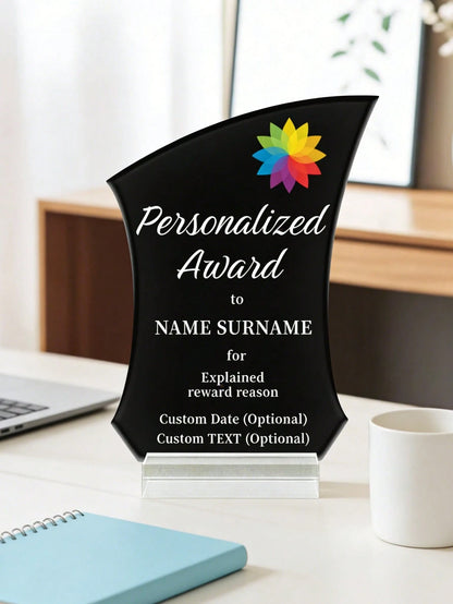 1pc Customized Acrylic Retirement Appreciation Plaque, Customize Logo And Text, Thank You Gift For Boss, Manager, Teacher, Colleague, Appreciation Trophy, Recognition Award