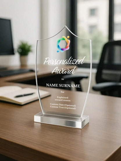 1pc Customized Acrylic Retirement Appreciation Plaque, Customize Logo And Text, Thank You Gift For Boss, Manager, Teacher, Colleague, Appreciation Trophy, Recognition Award