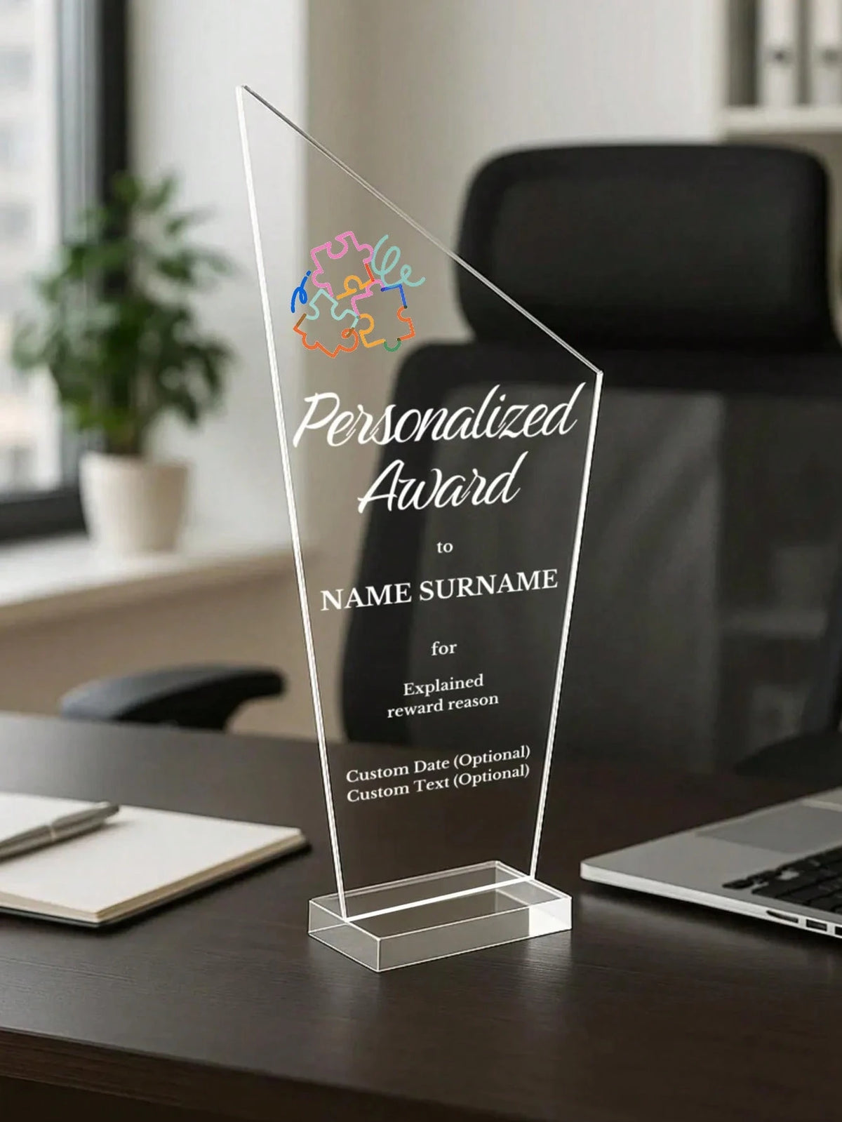 1pc Customized Acrylic Retirement Appreciation Plaque, Customize Logo And Text, Thank You Gift For Boss, Manager, Teacher, Colleague, Appreciation Trophy, Recognition Award
