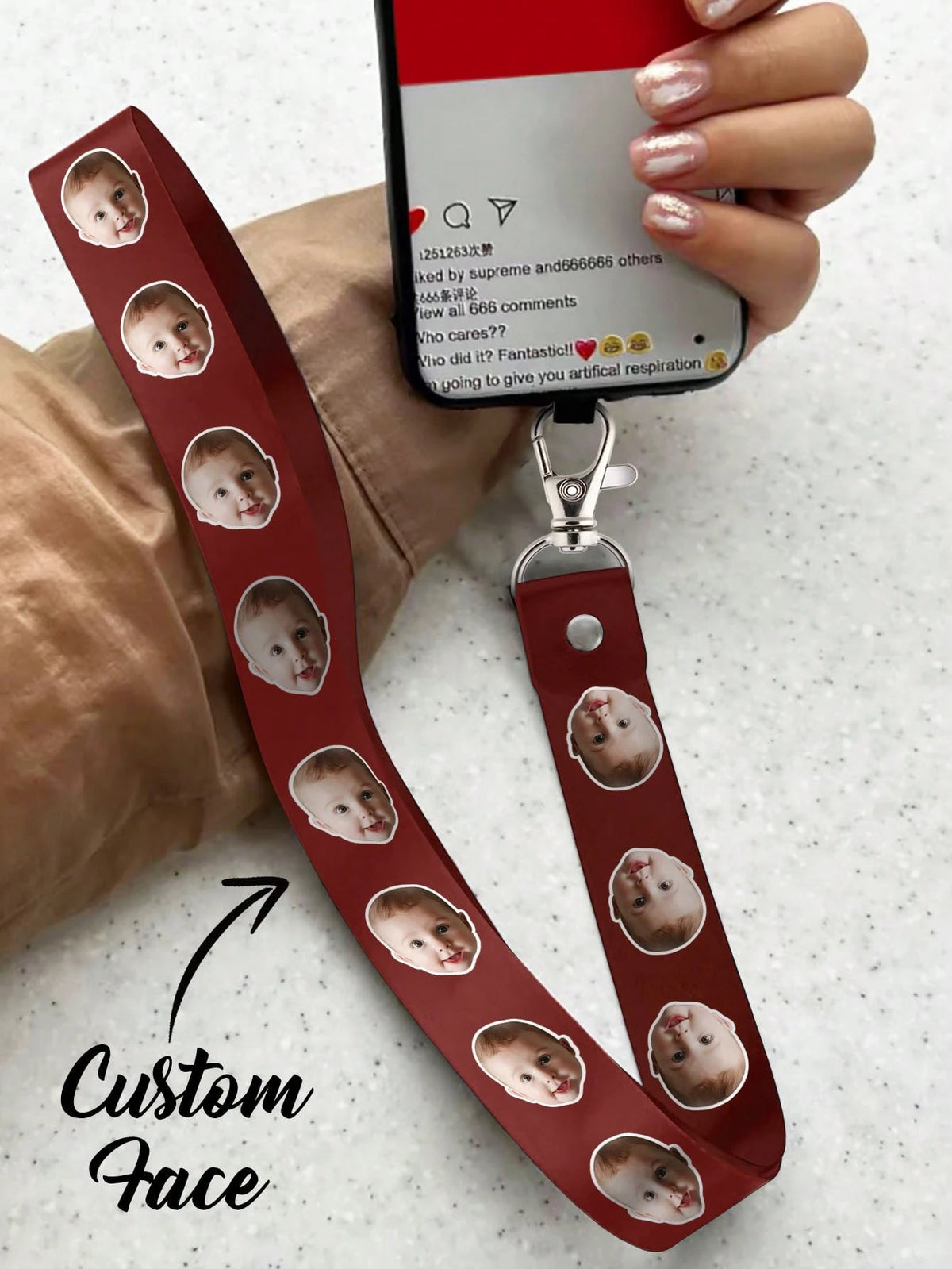 1pc Customized Text Lanyard, Personalized ID Badge Holder Strap With Detachable Clip, Versatile, Durable, Stylish, Reusable, Refined, Modern, Customized, Personalized, Unique