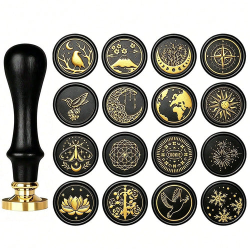 1pc Detachable Round Brass Wax Seal Stamp Head, No Handle, Suitable For Decoration, Greeting Cards, Envelopes, Wine Bottle Seals, Notebooks, Perfume Bottles