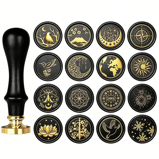 1pc Detachable Round Brass Wax Seal Stamp Head, No Handle, Suitable For Decoration, Greeting Cards, Envelopes, Wine Bottle Seals, Notebooks, Perfume Bottles