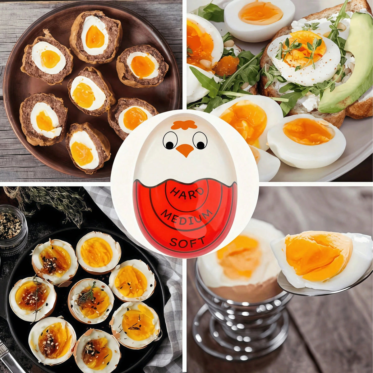 1pc Egg Timer, Resin Creative Egg Cooking Timer, Cute Chicken Egg Clock- Sensitive Color Change Indicator For Hard And Soft Boiled Eggs, Medium Hardness, No Power Needed, Fun Kitchen Tool With Cracke