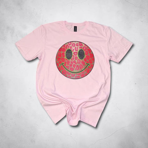 “August Shirt of the Month” Pink Smil*y - 260 Broadway Boutique