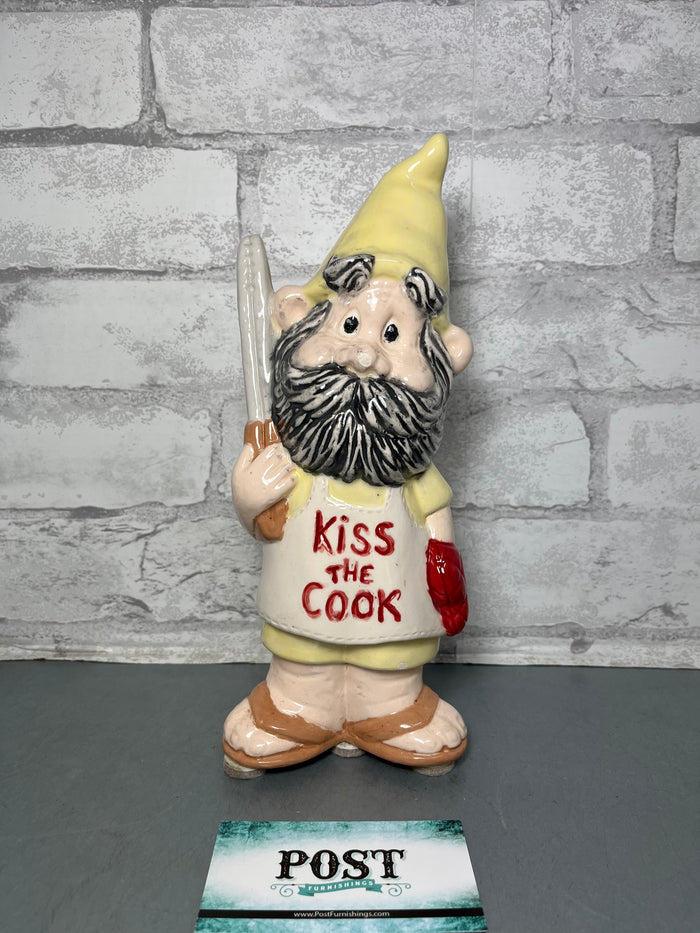 "Kiss The Cook" Ceramic Gnome