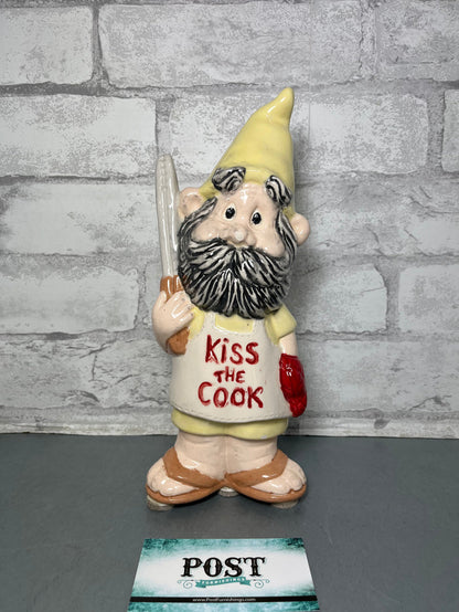 "Kiss The Cook" Ceramic Gnome