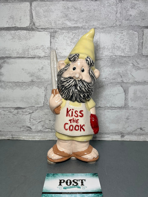 "Kiss The Cook" Ceramic Gnome