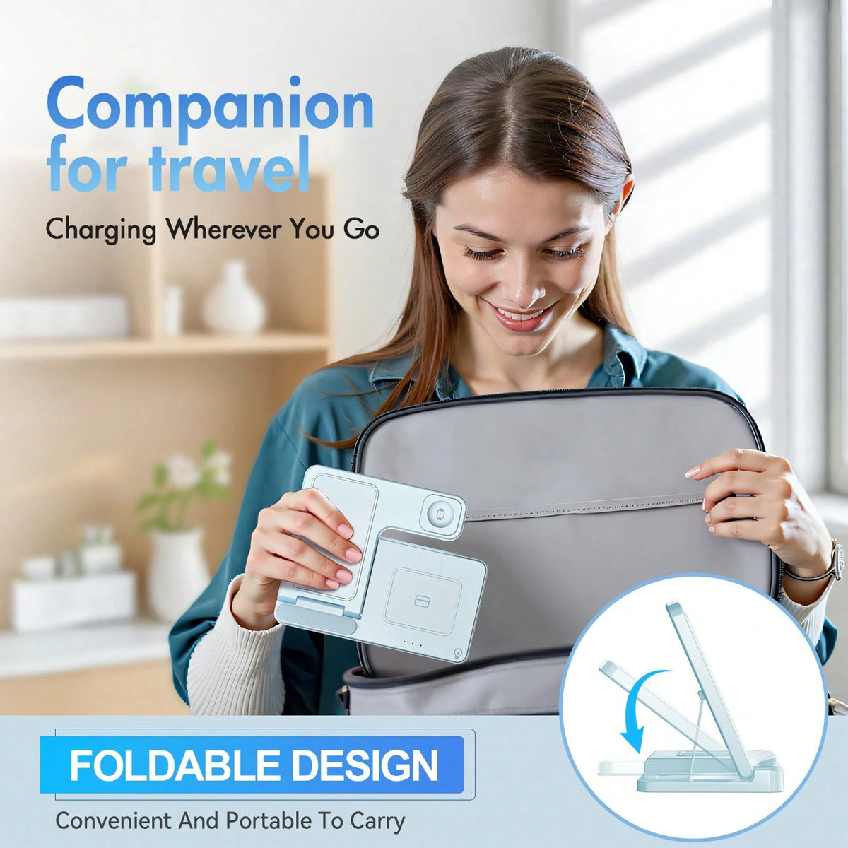 [Only Supports Wireless Headphones With Wireless Charging Function]3 In 1 Charging Station Compatible, Wireless Charger Compatible With 16 15 14 13 12 11 X Pro Max & Apple, Wireless Charging Station