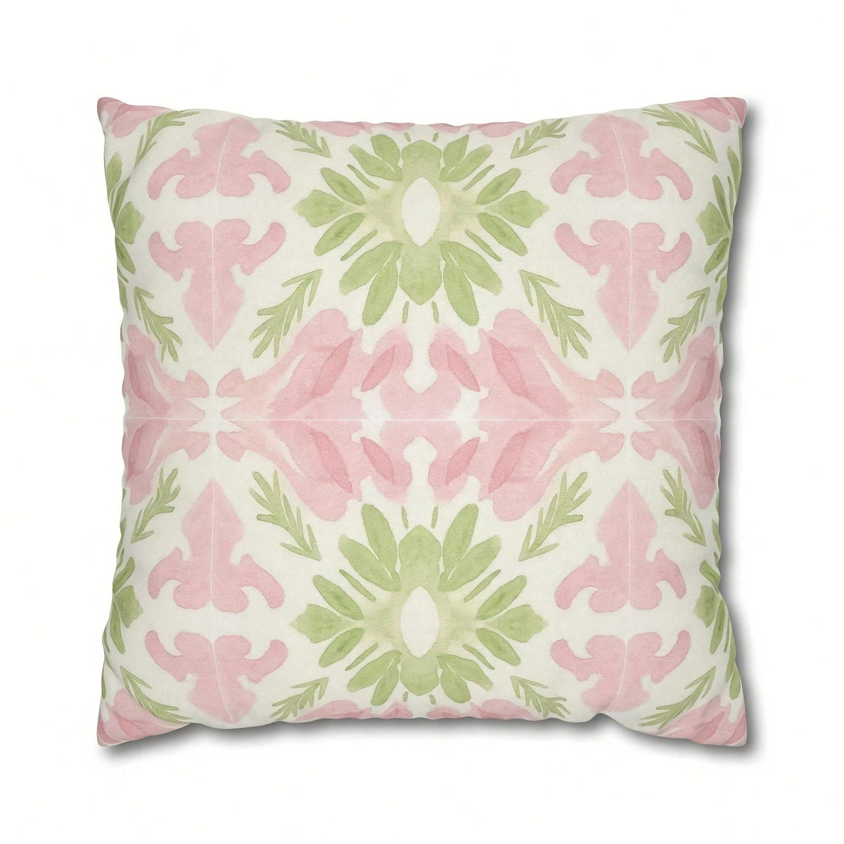 [Pillow Cover]Pink And Green Watercolor Abstract Pillow Cover Dorm Dr For College Giome And Apartt Dr Tow Pillows For Couch