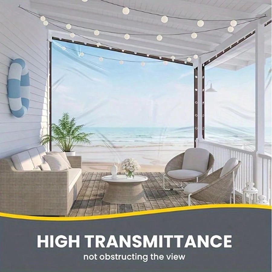 [Porch Transparent Rain Shield Curtain] Transparent Material Rain Shield Curtain With A Sealed Ring Structure For Excellent Waterproof Effect. Installed On The Porch, It Effectively Blocks Rainwater F
