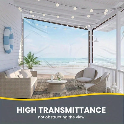 [Porch Transparent Rain Shield Curtain] Transparent Material Rain Shield Curtain With A Sealed Ring Structure For Excellent Waterproof Effect. Installed On The Porch, It Effectively Blocks Rainwater F