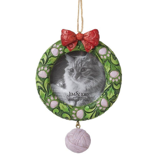 "Sale" Jim Shore Heartwood Creek - Cat Wreath Frame Ornament 6015515