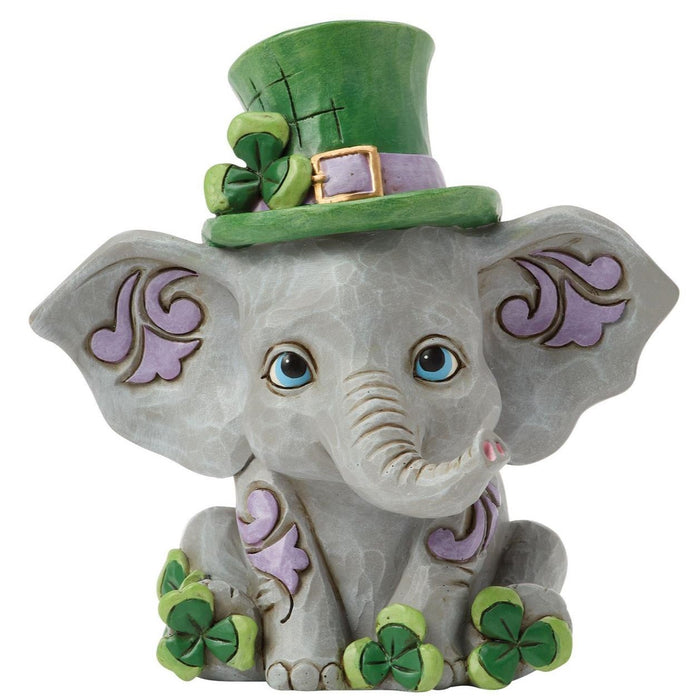"Sale" Jim Shore Heartwood Creek - Trunk of Luck Irish Clover Elephant Figurine 6017282