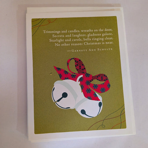 "Trimmings and candles, wreaths on the door" Card