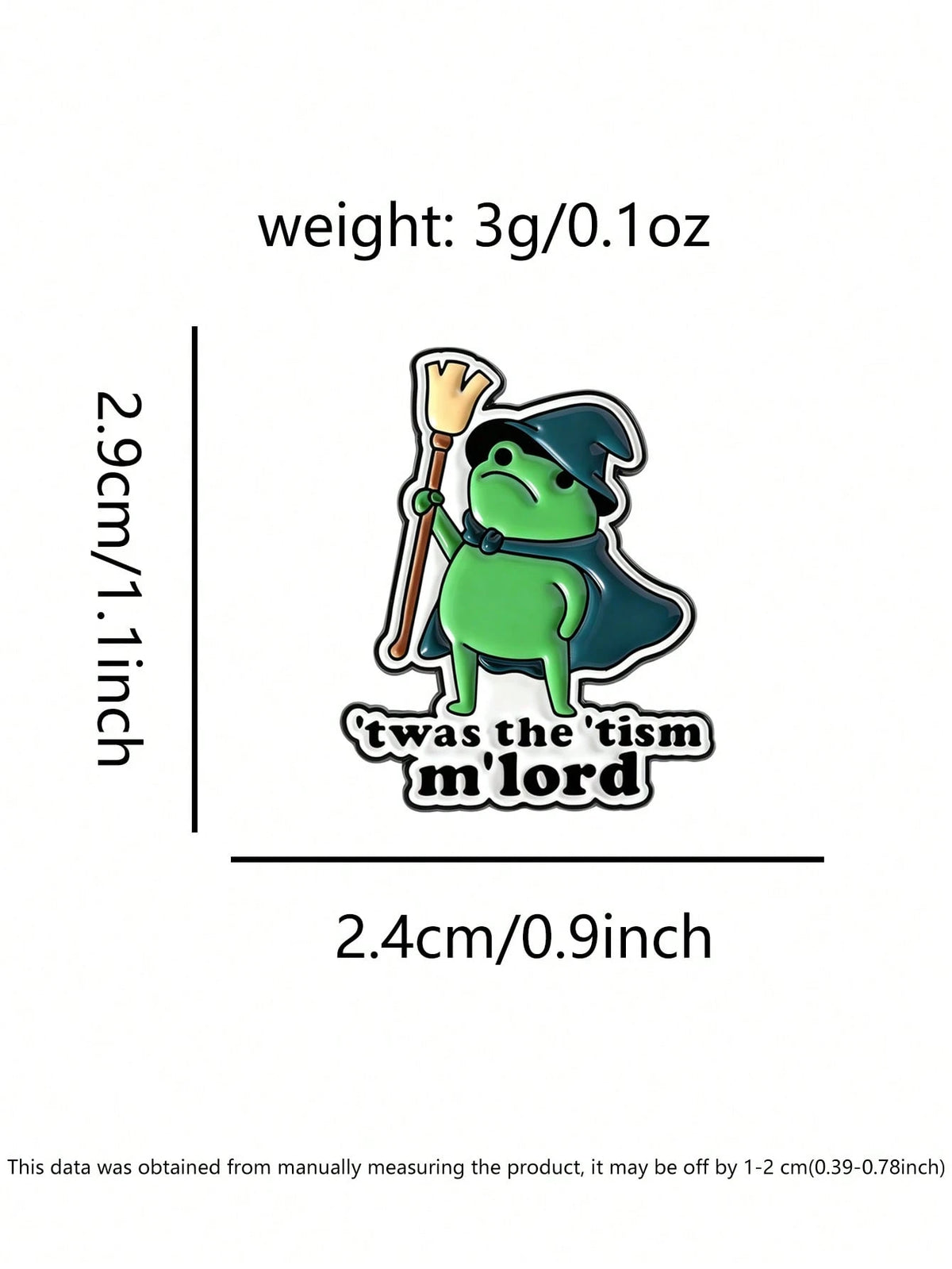 'Twas The 'Tism M'lord Wizard Frog Enamel Pin Autism Neurodivergent Meme Lapel Brooch Gift