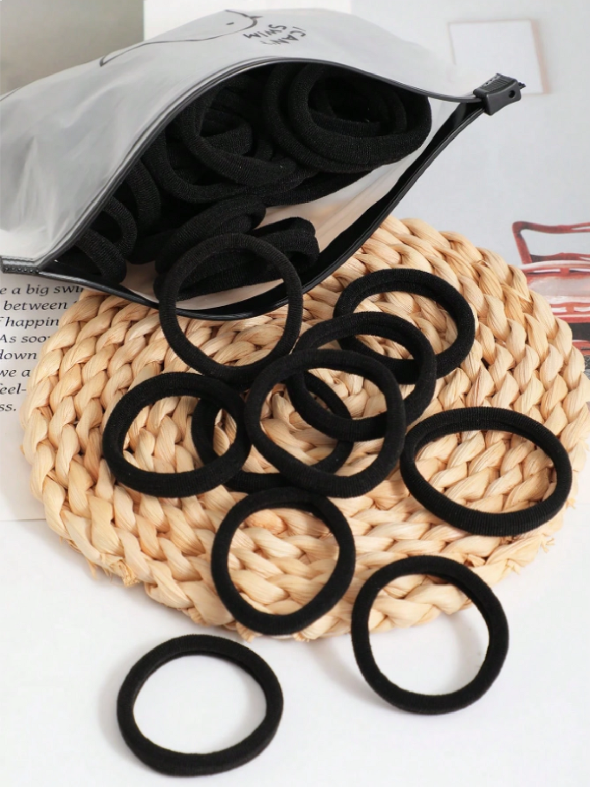 Women's Seamless Elastic Thick Headband Set, Minimalist Ponytail Hair Scrunchie Headband, Includes Storage Bag, Daily Wear Makeup Sports Vacation Hair Accessories, All Season Gift