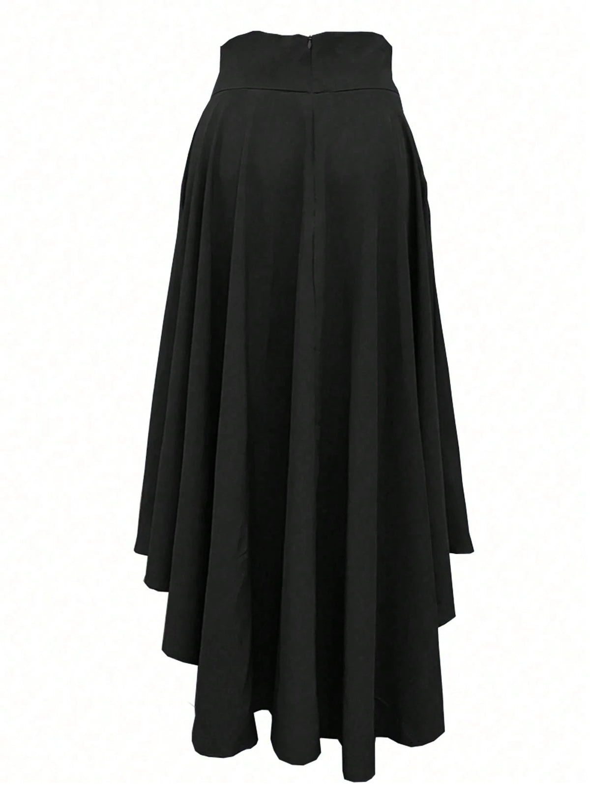 Women's Solid Color Simple Daily Slit Skirt Black Elegant Spring