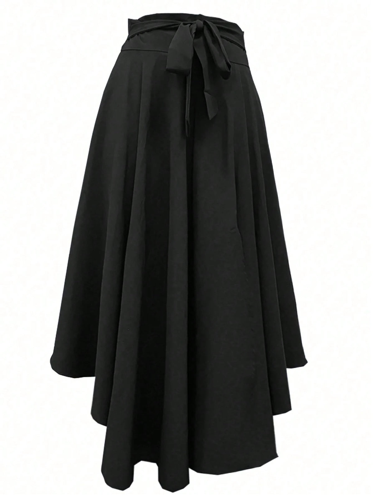 Women's Solid Color Simple Daily Slit Skirt Black Elegant Spring