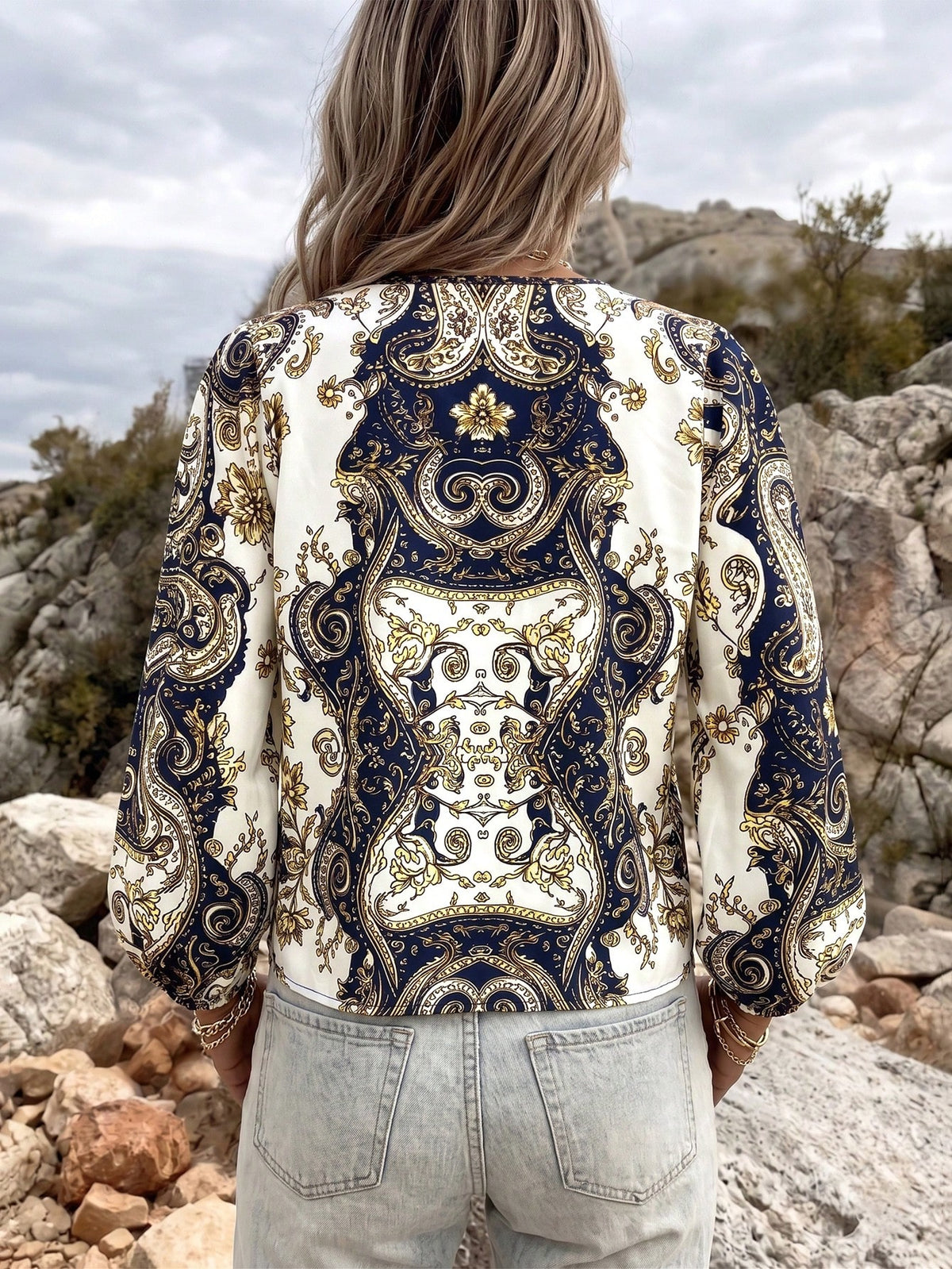 Women's Summer Autumn Multi-Color Digital Print Fabric V-Neck Loose Fit Positioned Floral Casual Vacation Bohemian Style Back To School Teacher's Day Travel Holiday Atmosphere Versatile Women's