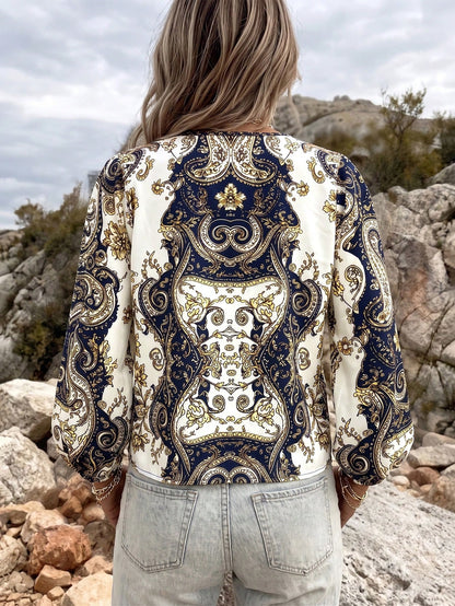 Women's Summer Autumn Multi-Color Digital Print Fabric V-Neck Loose Fit Positioned Floral Casual Vacation Bohemian Style Back To School Teacher's Day Travel Holiday Atmosphere Versatile Women's