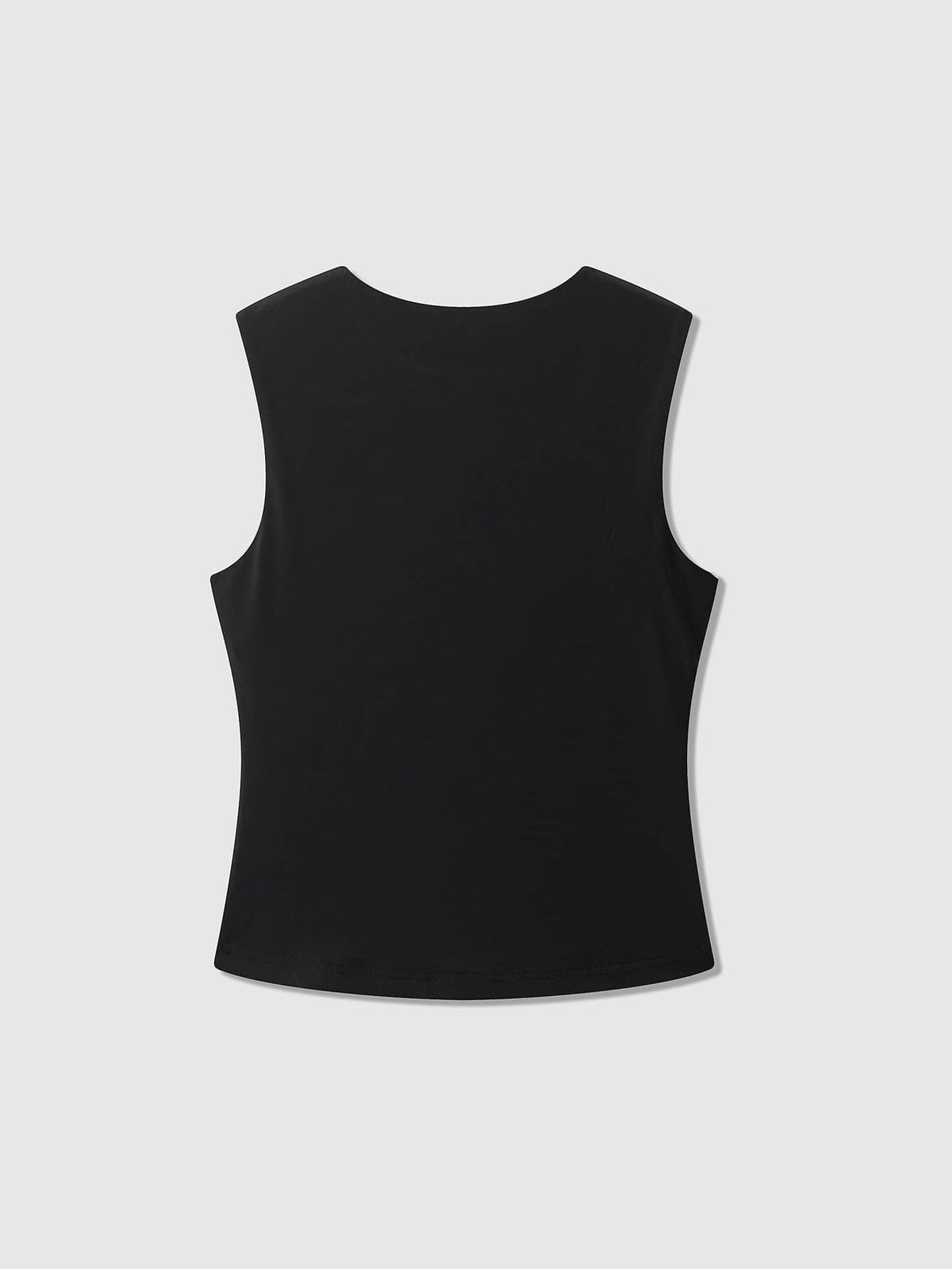 Women's Summer Plain V-Neck Casual Drape Tank Top Black