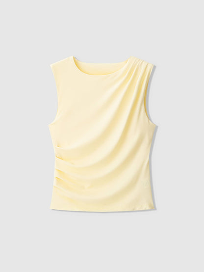 Women's Summer Plain V-Neck Casual Drape Tank Top Black