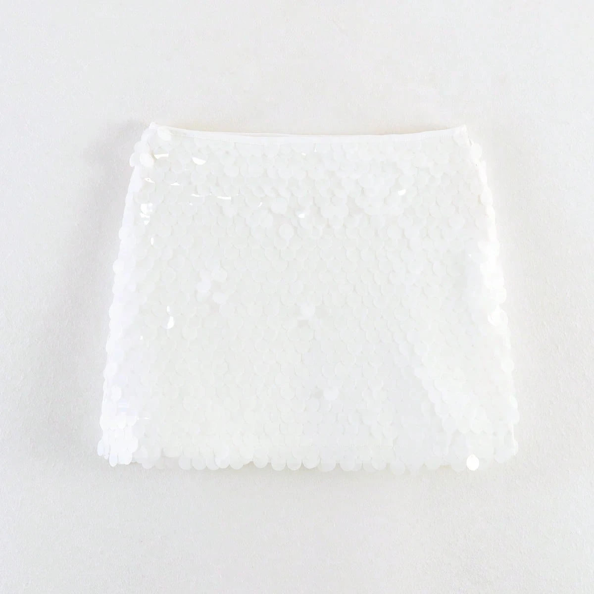 Women's Y2K Elegant Chic Shiny Mini Skirt, High Waist, Spring/Summer Party Club & Back To School White