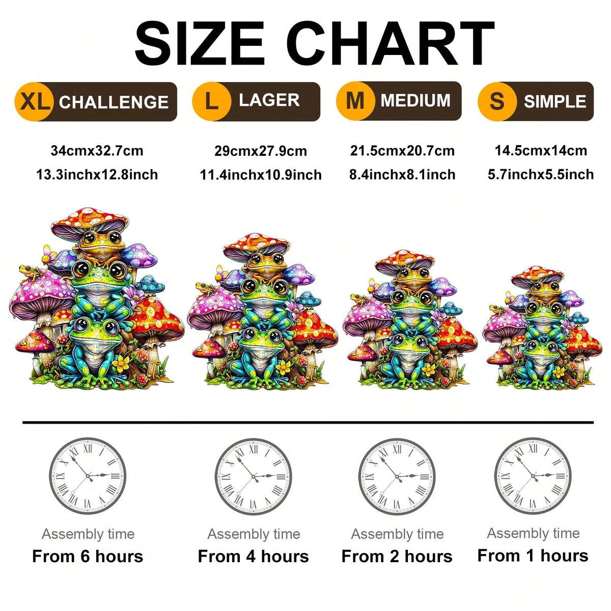 WOODBESTS 1PC Frog Family Wooden Irregular Puzzle, Animal-Shaped 2D Jigsaw Toy For Kids And Adults. Educational Game, Great Gift For Party, Holiday, Christmas And Birthday. Unique Magical Desktop Deco