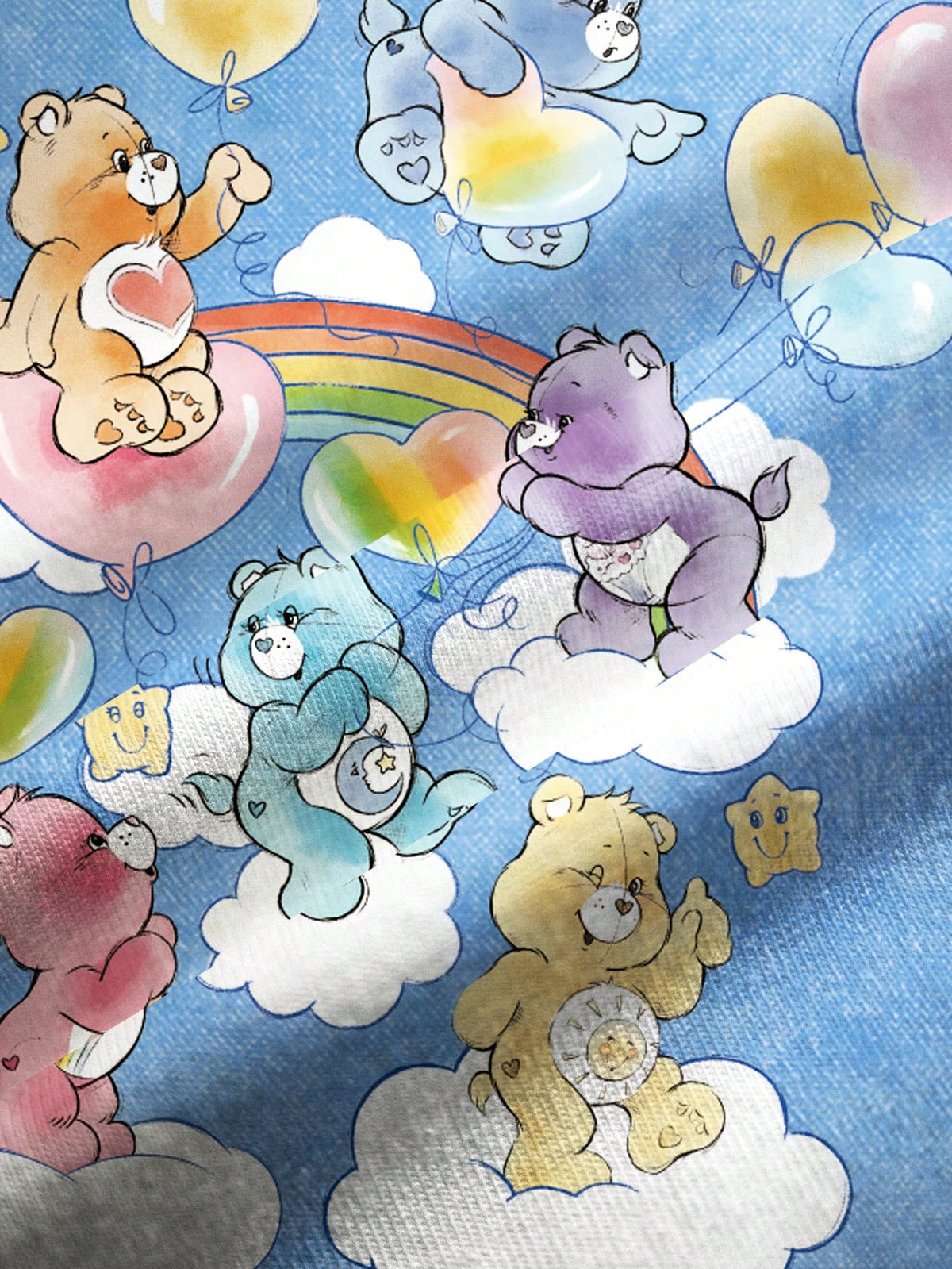 X Care Bears Plus Size Cute Cartoon Print Round Neck Short Sleeve T-Shirt
