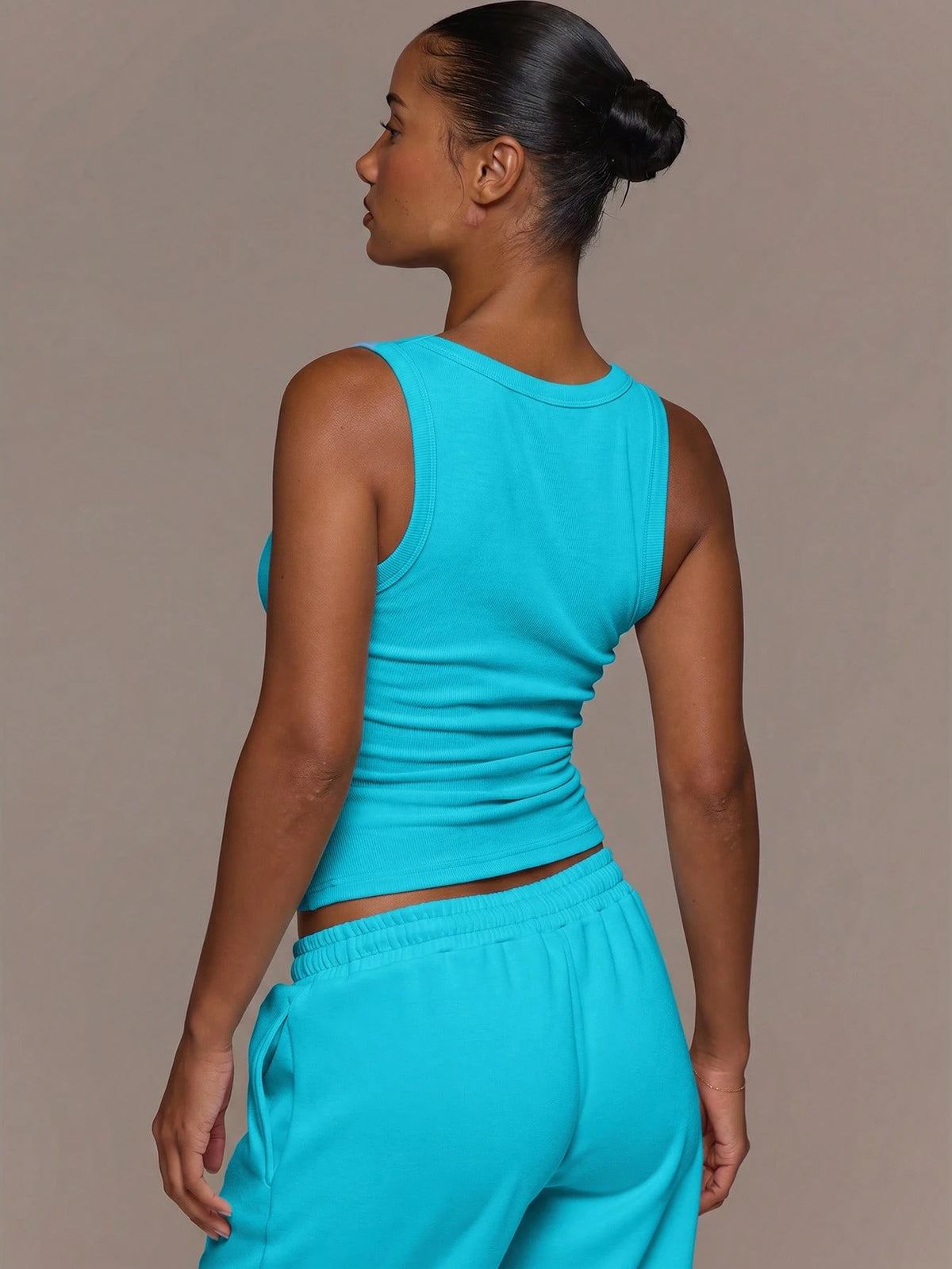 x Luisa Sonza MUSERA ESSENTIALS Ribbed Scoop Neck Fitted Tank Vest Top Cute Everyday Basics Sexy Daily Spring Summer Essential