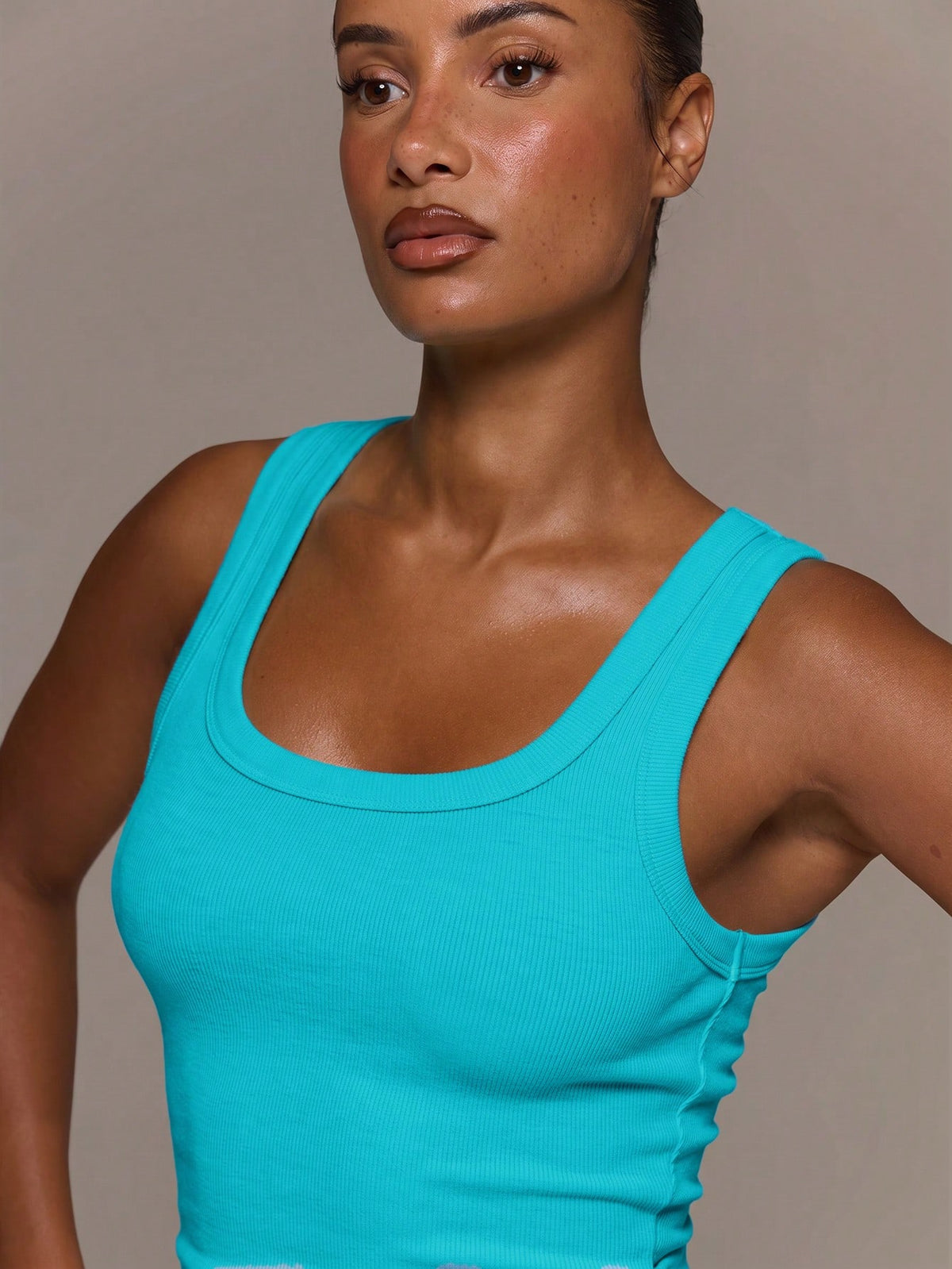x Luisa Sonza MUSERA ESSENTIALS Ribbed Scoop Neck Fitted Tank Vest Top Cute Everyday Basics Sexy Daily Spring Summer Essential