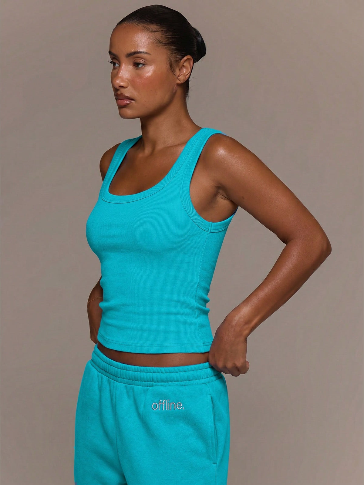 x Luisa Sonza MUSERA ESSENTIALS Ribbed Scoop Neck Fitted Tank Vest Top Cute Everyday Basics Sexy Daily Spring Summer Essential