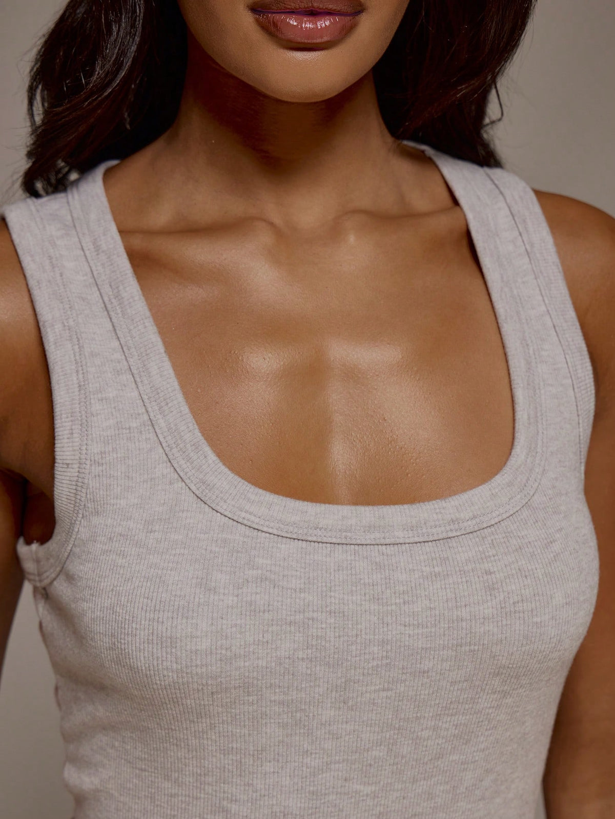 x Luisa Sonza MUSERA ESSENTIALS Ribbed Scoop Neck Fitted Tank Vest Top Cute Everyday Basics Sexy Daily Spring Summer Essential