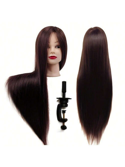 XCJIEN Mannequin Head 26 Inch- 30 Inch Training Head Synthetic Fibre Beauty Doll Head Styling Head Hair Braiding Head Hairdresser Training Model Practice Head Hair Mannequin With Free Clips