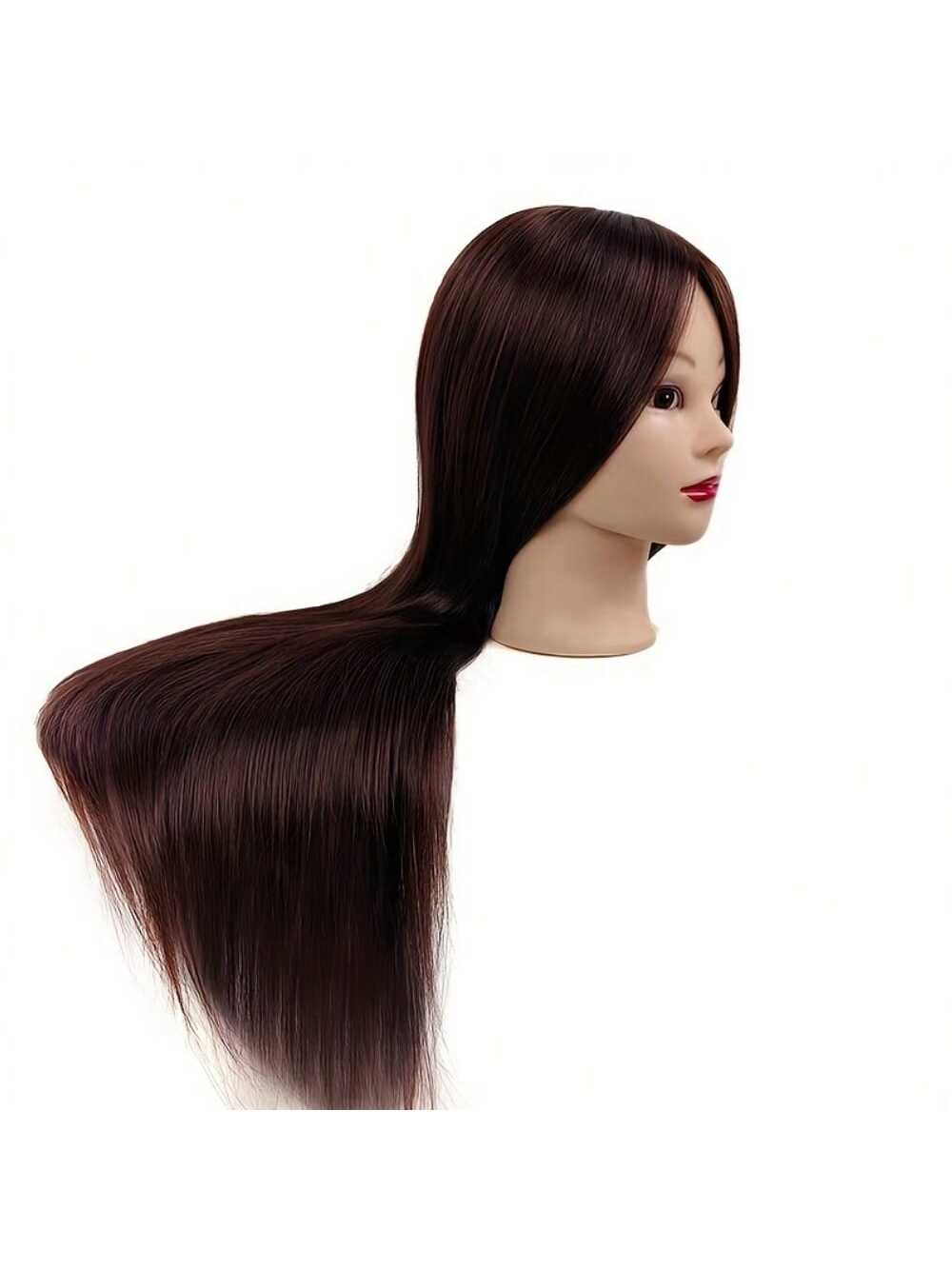 XCJIEN Mannequin Head 26 Inch- 30 Inch Training Head Synthetic Fibre Beauty Doll Head Styling Head Hair Braiding Head Hairdresser Training Model Practice Head Hair Mannequin With Free Clips