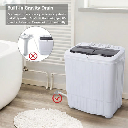XPB35-188S 14.3(7.7 6.6)Lbs Semi-Automatic Gray Cover Washing Machine