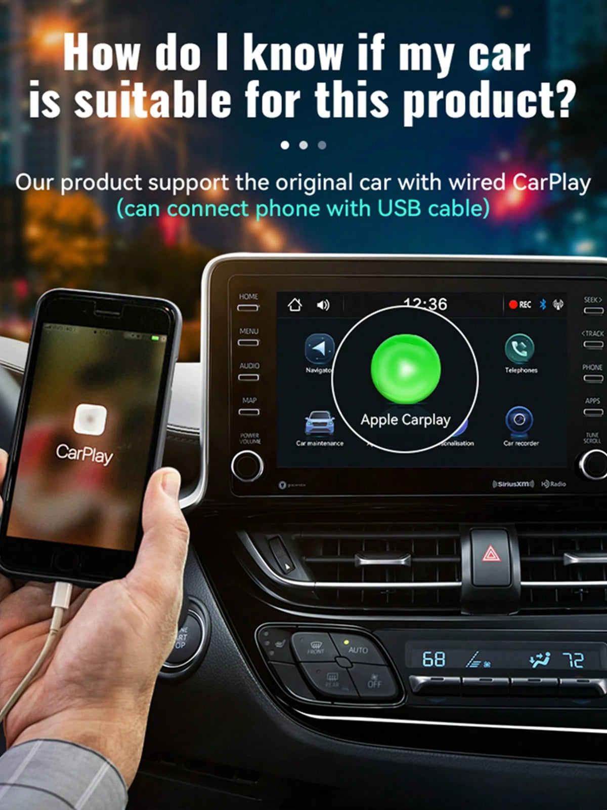 XUDA New Android 14 Wireless CarPlay And Android Auto 3-In-1 Smart Box Quad-Core 2GB RAM+16GB ROM/4GB RAM+32GB ROM Plug And Play Built-In App Support 98% Of Original Wired CarPlay Or Wired Android Aut